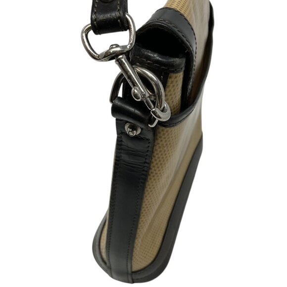 Dooney & Bourke Tan Black Canvas Leather Crossbody Bag Adjustable Strap - Picture 7 of 16